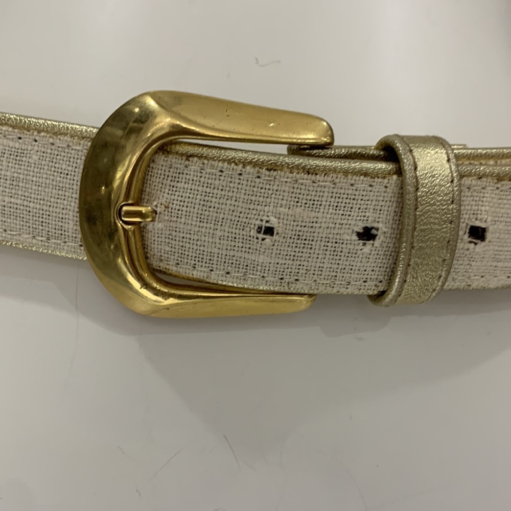 Made in 🇨🇦VTG 90’ Century Canada 💯 Leather/Linen Belt - Picture 3 of 10